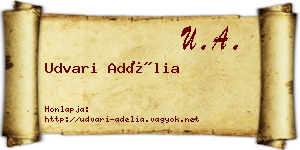 Udvari Adélia névjegykártya